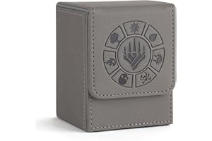 Arkeiliy Card Deck Box, 150+ Storage for TCG/MTG,with 50 Card Sleeve, Premium Collectible MTG Deck Box for Trading Card Games Yugioh and More (Grey)