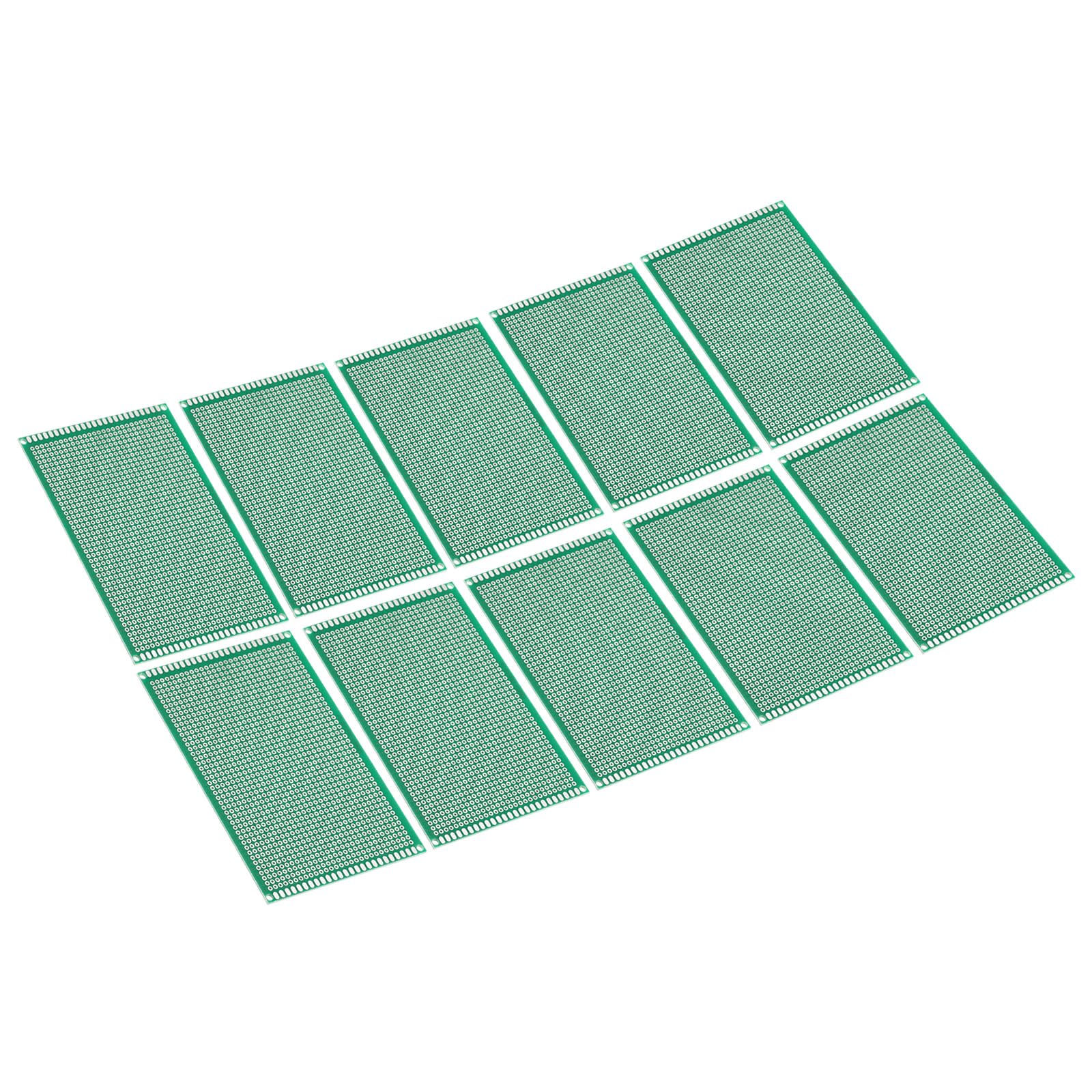 PATIKIL 4.7" x 3.1" PCB Board Circuit, 10 Pcs Prototype Perfboard Solder Boards for DIY Soldering and Electronic Project Circuit Boards Solderable Breadboard, Green