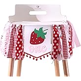 Strawberry High Chair Banner for 1st Birthday - Strawberry Theme Birthday Decoration, First Birthday Decorations for Girl, Sweet One Bday Party Decorations, Cake Smash Photo Props