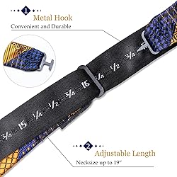 DiBanGu Blue and Gold Bow Ties for Men Plaid Bow