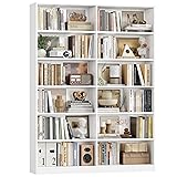 FACBOTALL Bookshelf and Bookcase, 6-Tier Double