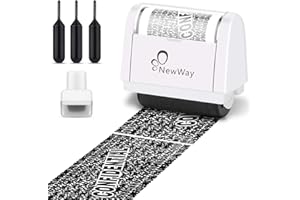 NewWay Identity Anti-Theft Stamp Privacy ID Protection Roller Stamp Set with 3 Refill-Inks and Mini Roller for Privacy Shelte