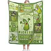 Pickle Blanket for Pickles Lover Funny Pickle Gifts Blanket for Girl Women Adult Teen I Just Really Like Pickles Soft Flannel Blanket for Sofa Bed Camping Travel Home Decor,40"x50"for Kids/Baby