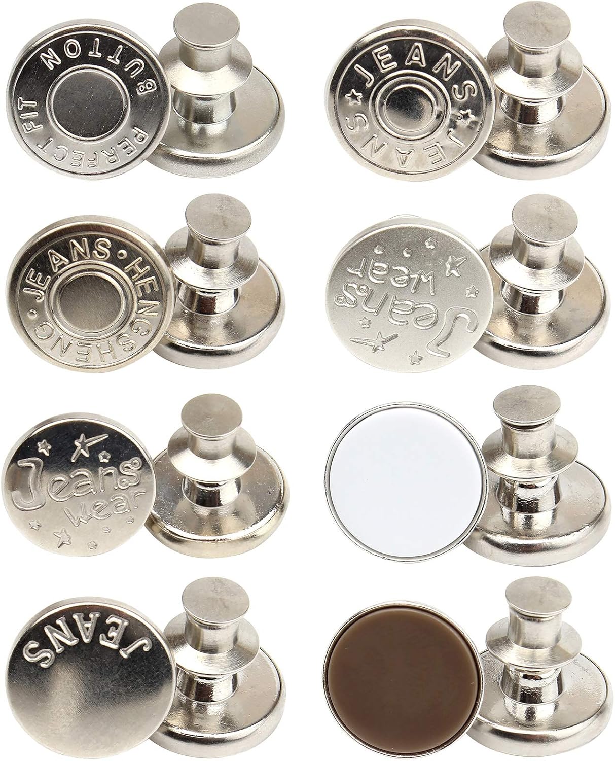 AOXING 8 PCS Instant Button, Adjustable Jeans Button Instant, Buttons
