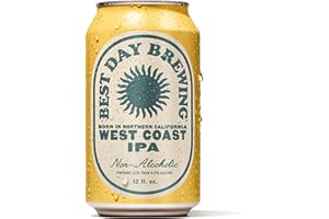 Best Day Brewing Non-Alcoholic Craft Beer - Premium Ingredients for Full Flavor - Low Carb & Low Calorie (12 fl oz Cans) (12-Pack, West Coast IPA)