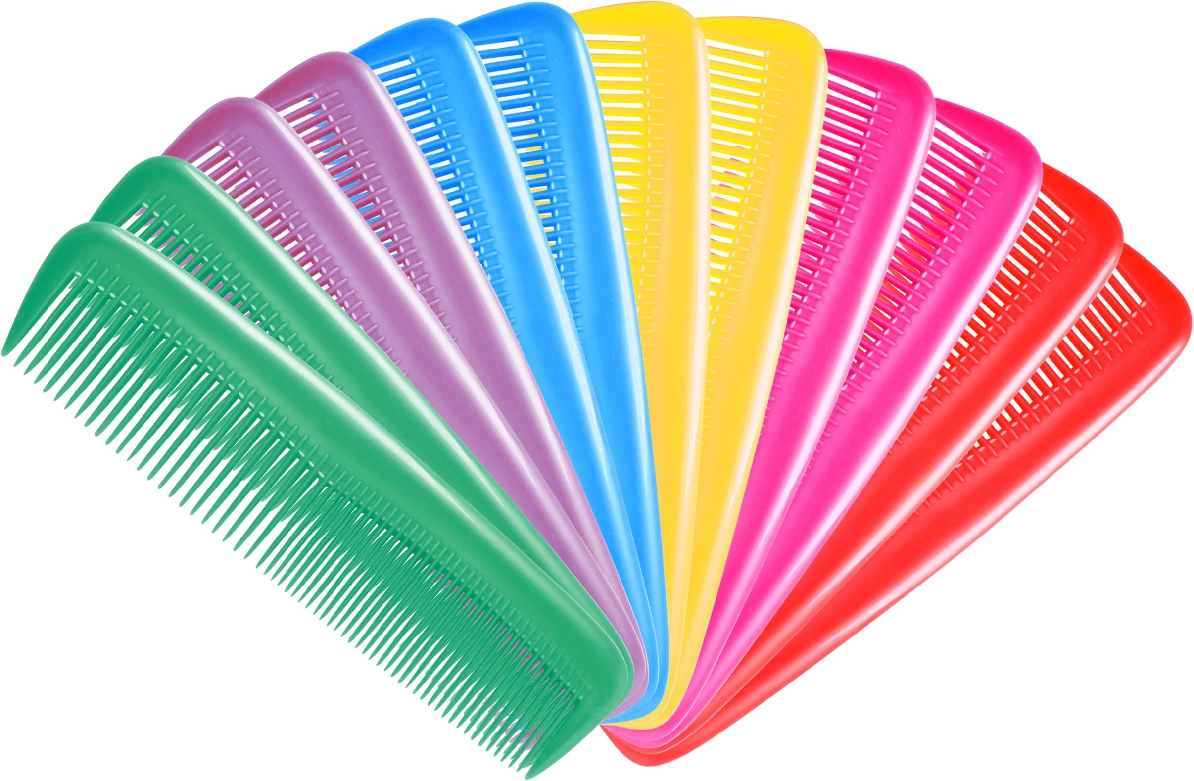 Leevia 12 Pieces Colorful Hair Combs Cutting Comb Plastic Hair Cutting Comb Colorful Coarse Comb Fine Tooth Combs (6 Colors)