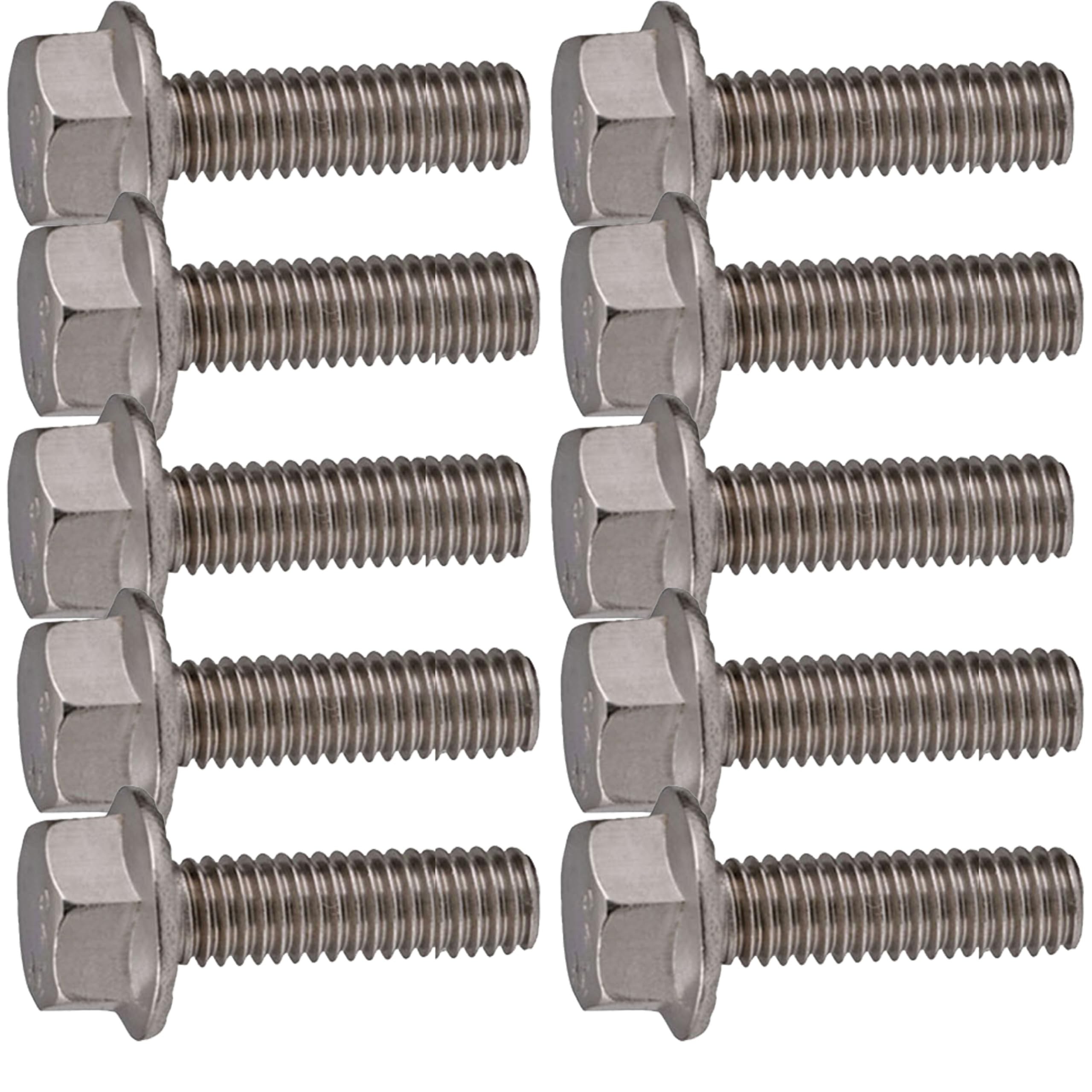 M6 x 25mm Flanged Hex Bolts Fully Threaded A2 Stainless Steel - Secure Fastening Solution for Various Applications (Pack of 10) — image 1