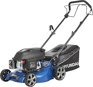 HYUNDAI Benzin-Rasenmäher mit Radantrieb, Benzinmäher mit 42cm Schnittbreite, Mulcher/Mäher mit Mulchfunktion und 3.5 PS Hyundai Motor (LM4201G SP mit Antrieb)