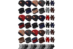 Toulite 48 Pcs Winter Hats Gloves Scarves Socks Set Fleece Lined Beanie Caps Neck Gaiter for Women Men Homeless Bulk(Multicol
