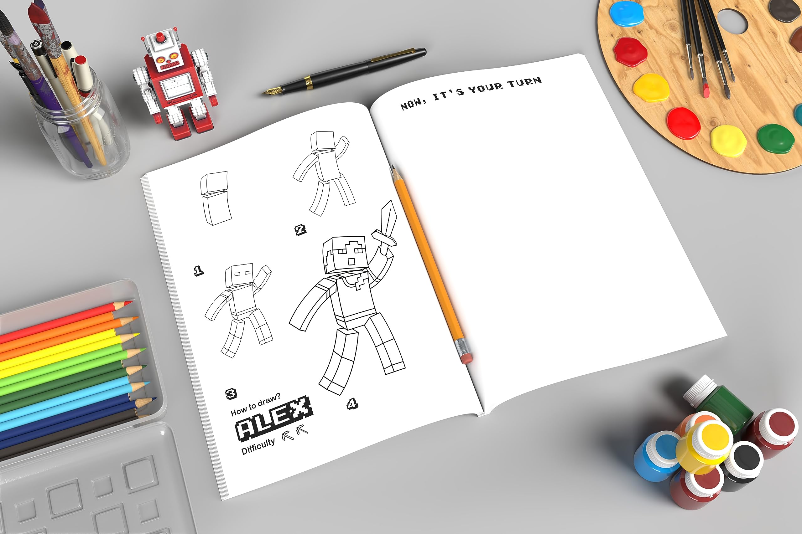 How To Draw for Minecrafters: Crafting Creativity A Step-by-Step Guide to Drawing for Minecrafter Enthusiasts (Unofficial Minecraft Activity Book for Kids)