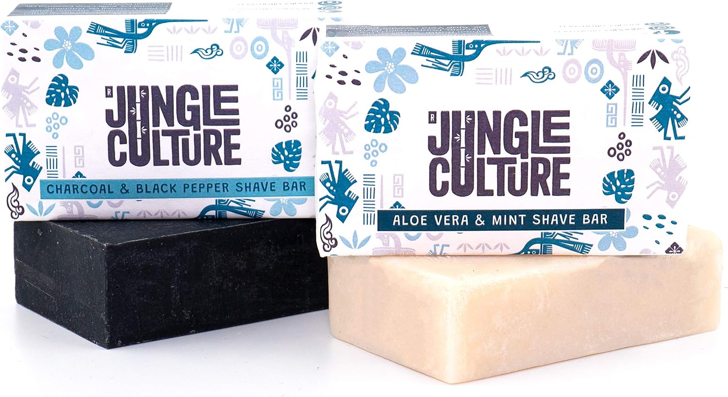 Jungle Culture® Mint & Aloe Vera Refreshing Eco Shaving Soap 100g • Plastic-Free Natural Soap Bar • Vegan Friendly Shaving Gel Foam Replacement • Organic Shave Butter Suitable For Sensitive Skin