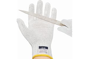 Dowellife Level 8 Reinforced Cut Resistant Gloves, Food Grade, Knife Safety Gloves for Meat Cutting, Oyster Shucking, Fish Fi