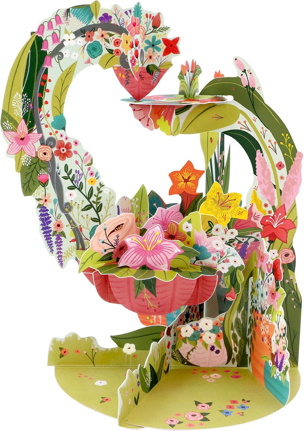 SANTORO Pendulum, 3D Pop Up Greeting Card - Flower Show, Botanical Garden - for Her for Mum Birthday, Mothers Day, Garden Lovers