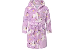 SGMWVB Kid Fleece Hooded Robes Girls Bathrobes Boys Soft Plush Sleepwear Toddler Fuzzy Pajamas