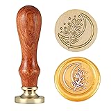Yoption Moon with Leaf Wax Seal Stamp, Vintage
