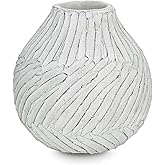Signature Design by Ashley Shelvie Contemporary Vase with Distressed Finish, White & Black