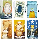 Mekasthos Cat Tarot Cards for Beginners，78 pcs Tarot Deck ，Tarot Cards with Guide Book，Cute Cartoon cat Style Tarot Fortune Telling, Original and Beautiful Everyday Witch Decks