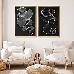 MUDECOR Framed Canvas Print Wall Art Set White