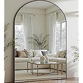 Prywot Full Length Mirror, Oversized 81"x41" Arched-Top Floor Mirror, Free Standing Mirrors, Modern Full Body Mirrors with Aluminum Alloy Frame for Bedroom,Living Room, Black