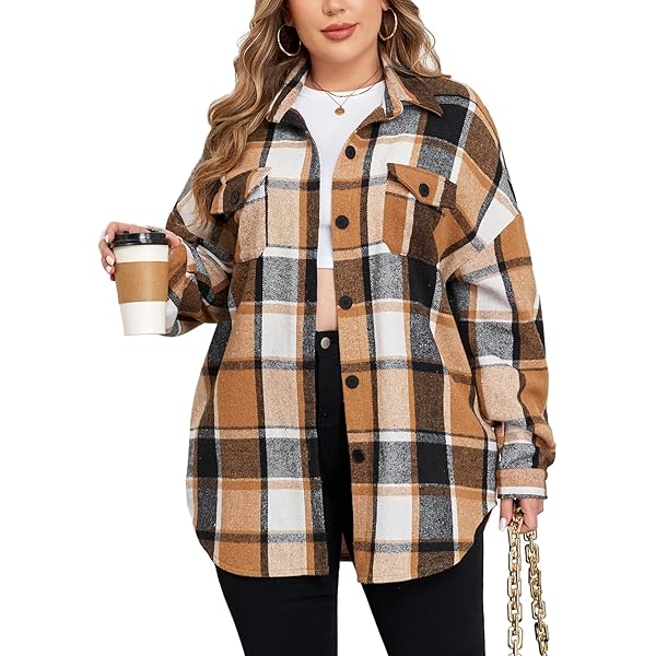 Amazon.com: ZOMVA 2025 Women's 0X-5X Plus Size Long Flannel