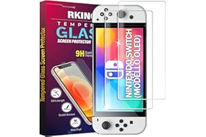 RKINC Screen Protector [2-Pack] for Nintendo Switch (Model OLED) 2021, Tempered Glass Film Screen Protector, 0.33mm [Anti-Scr