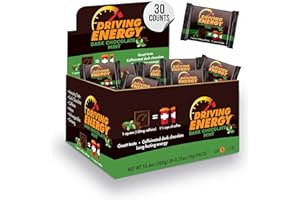 ZENEVO Driving Energy - Caffeinated Energy Bite Size - Dark Chocolate Mint Energy Fuel with 150mg Caffeine - Long-Lasting Energy for Gym, Workout, Adults - Great Taste - Low Carb - Healthy Snack - 30 Count