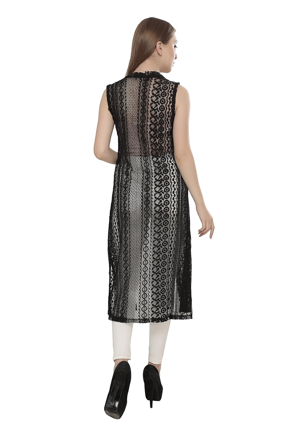 sweekash women long net shrug