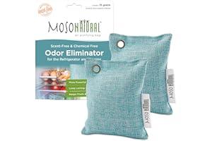 Moso Natural Fridge Deodorizer (2 Pack) | Bamboo Charcoal Freezer & Refrigerator Odor Eliminator | Long-Lasting Air Purifying Bag to Eliminate Refrigerator Odor | More Powerful than Baking Soda