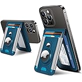 ExtreLife for Magsafe Wallet with Airtag Holder, Magnetic Wallet for iPhone 16/15/14/13/12 Series, 9-Card Holder, Open ID Window, Adjustable Stand, RFID Blocking, Blue