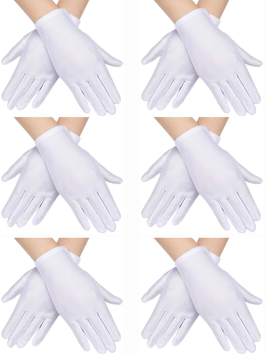 SATINIOR 6 Pairs Child Costume Gloves Spandex Gloves Dressup Gloves
