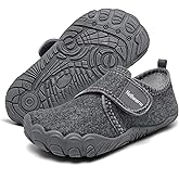 Heiiwarm Kids Slippers Boys Girls Comfortable Warm Wide Toe Shoes Lightweight Non-slip Indoor Fleece Slippers(Little Kid/Big Kid)