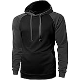 Hat and Beyond Mens Heavyweight Pullover Active Sweater Raglan Hoodie Sweatshirt