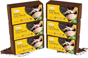 Gro-Med 6 Pack Coco Coir Brick, 100% Organic 8.6 lb Coir Substrate, Triple Washed for Low EC, pH Balanced Coco Potting Soil Ideal for Seed Starter, Plants, Herbs, Mulch & Reptile Bedding, 650g Each