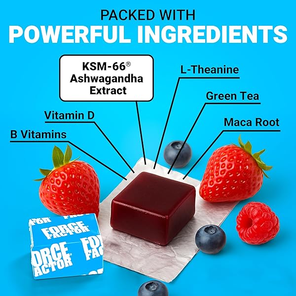 FORCE FACTOR AMAZING ASHWA FOR STRESS RELIEF, MEMORY, FOCUS, AND IMMUNE SUPPORT HEALTH, ASHWAGANDA SUPPLEMENT WITH KSM-66 ASHWAGANDHA FOR STRESS, 60 SOFT CHEWS