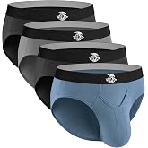 Real Men Bamboo Mid-Rise Briefs - ABCD Custom Pouch Size - Waist XS-5XL
