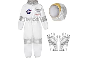 Koatobbor Kids NASA Astronaut Costumes America Spacesuit for Boys Girls Space Jumpsuit Halloween Dress up