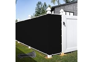 KOOL KOI SHADE 5' x 50' Black Fence Privacy Screen Cover Windscreen Heavy Duty Commercial Grade Strong Binding with Zip Tie - We Take Custom Orders