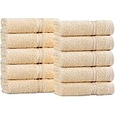 Superior Egyptian Cotton 10-Piece Face Towel Set , Small Towels For Facial, Spa, Quick Dry, Absorbent Towels, Bathroom Accessories, Guest Bath, Home Essentials, Washcloth, Airbnb, Canary