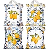 Paterr 4 Pack Amalfi Coast Tote Bags Italian Lemon Canvas Bags Italian Islands Gift Beach Aesthetic Travel Gift for Women
