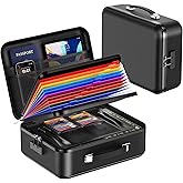 Dcorn Fireproof Document Box with Lock, Waterproof Hard Shell File Organizer with Accordion Folder, Portable Fireproof File Safe Box for Home Office Storage of Documents, Laptop, Cash &amp; Passports