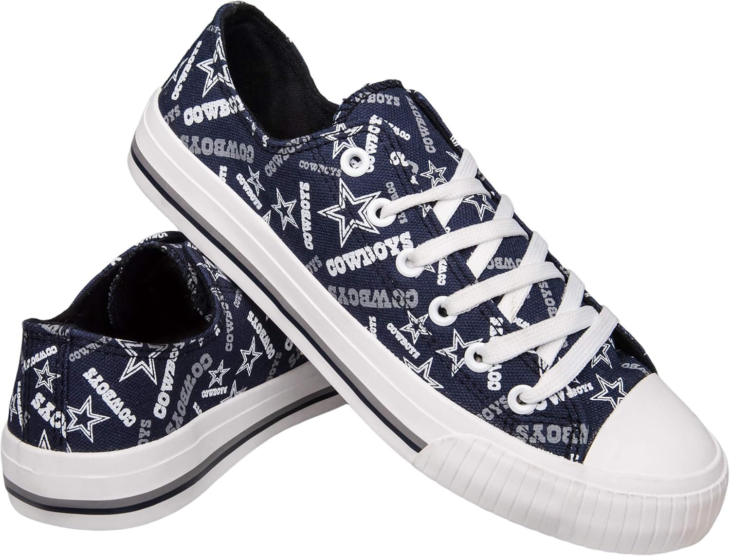 FOCO NFL Womens Low Top Repeat Print Canvas Shoe: La Charger : Clothing