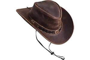 Sidewinder Shapeable Outback hat Western Style Leather Cowboy hat for Men and Women Wide Brim Vintage Old Style
