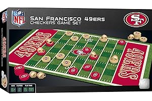 MasterPieces Family Game - NFL San Francisco 49ers Checkers - Officially Licensed Board Game for Kids & Adults, 13" x 21"