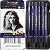 ThePortraitArt Woodless Pure Charcoal Pencils Set, Soft &amp; Dark 6-Pc | Set Equivalent to 28+ Regular Drawing Pencils &ndash; Smooth Consistency on All Drawing Paper for Art Supplies