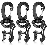 Dawitrly 3 Pcs Scuba Hose Holder Clip, Double BCD Hose Clips with Snap Hook | 360&deg; Rotation Dive Hose Holder for Scuba Diving Snorkeling Equipment Accessories