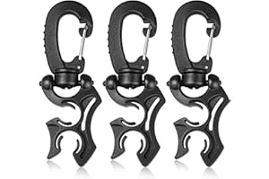 Dawitrly 3 Pieces Scuba Hose Holder Clip, Double BCD Hose Diving Clips with Snap Hook Buckle for Scuba Diving Snorkeling Equipment Accessories
