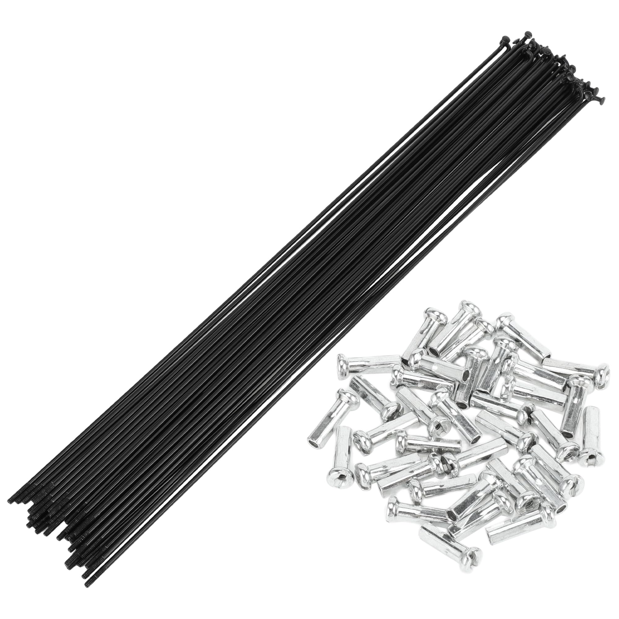 Photo 1 of Motoforti Universal Bicycle Spokes Bike Wheel Spokes 14G 287mm Length Carbon Steel Black 1 Set
