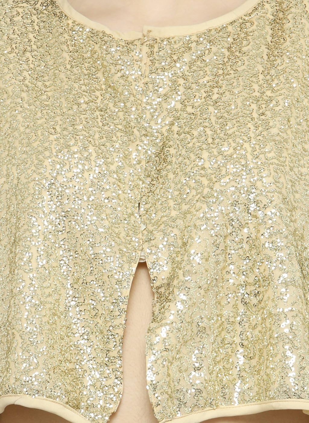 just wow royal blue & golden poly georgette women's dress