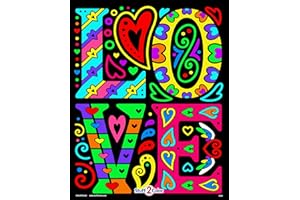 STUFF2COLOR Love Letters - Fuzzy Coloring Poster - All Ages Coloring for Kids, Toddlers, Teens, and Adults (Great for Arts and Crafts Coloring Time, After School, or as a Family Activity)