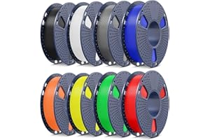 SUNLU PLA 3D Printer Filament Bundle Multicolor, PLA Filament 1.75mm, Individually Vacuum Packed, 2kg in Total, 0.25kg per Sp